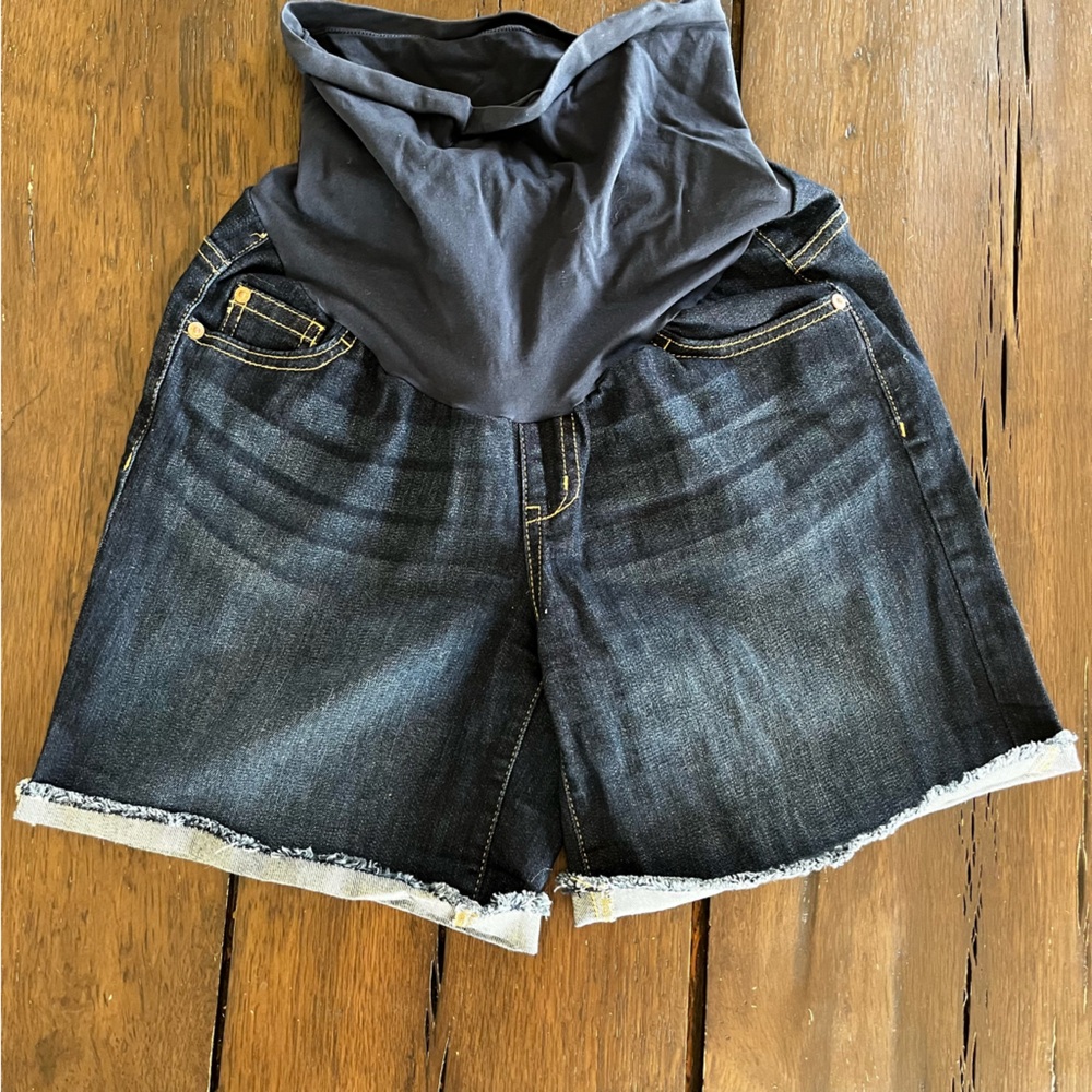 Indigo blue maternity shorts, size small